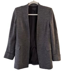 Theory Ponte Open Women’s Blazer Lined Stretch Heathered Gray Size 8 Officecore